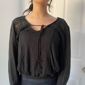 Black top with flare sleeve